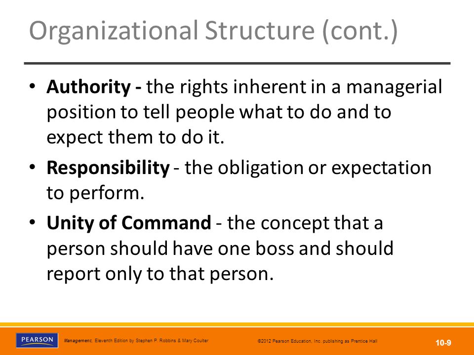Organizational Structure (cont.)