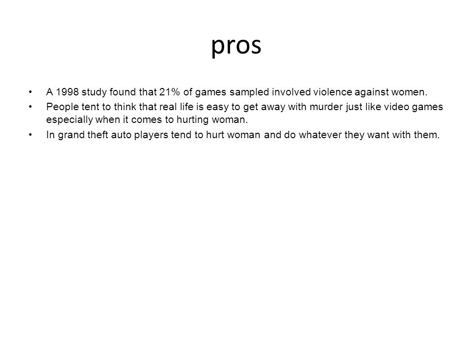 Pros and cons of violent video games - ppt video online download