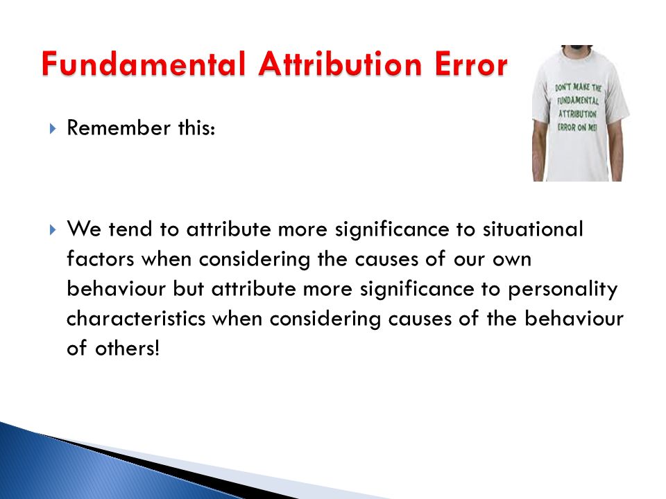 Fundamental Attribution Error