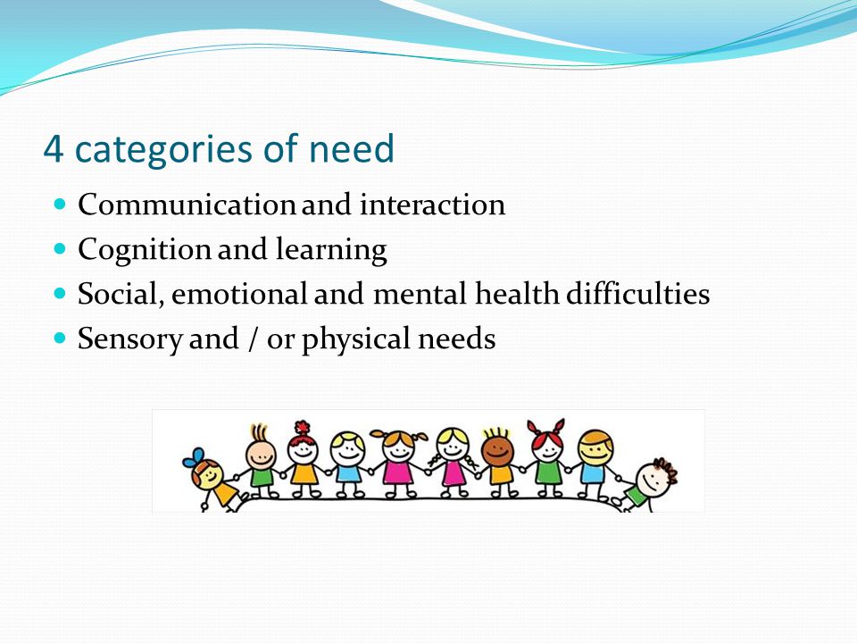 4 categories of need Communication and interaction