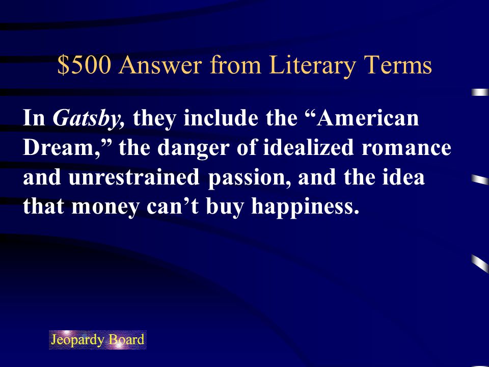 $500 Answer from Literary Terms