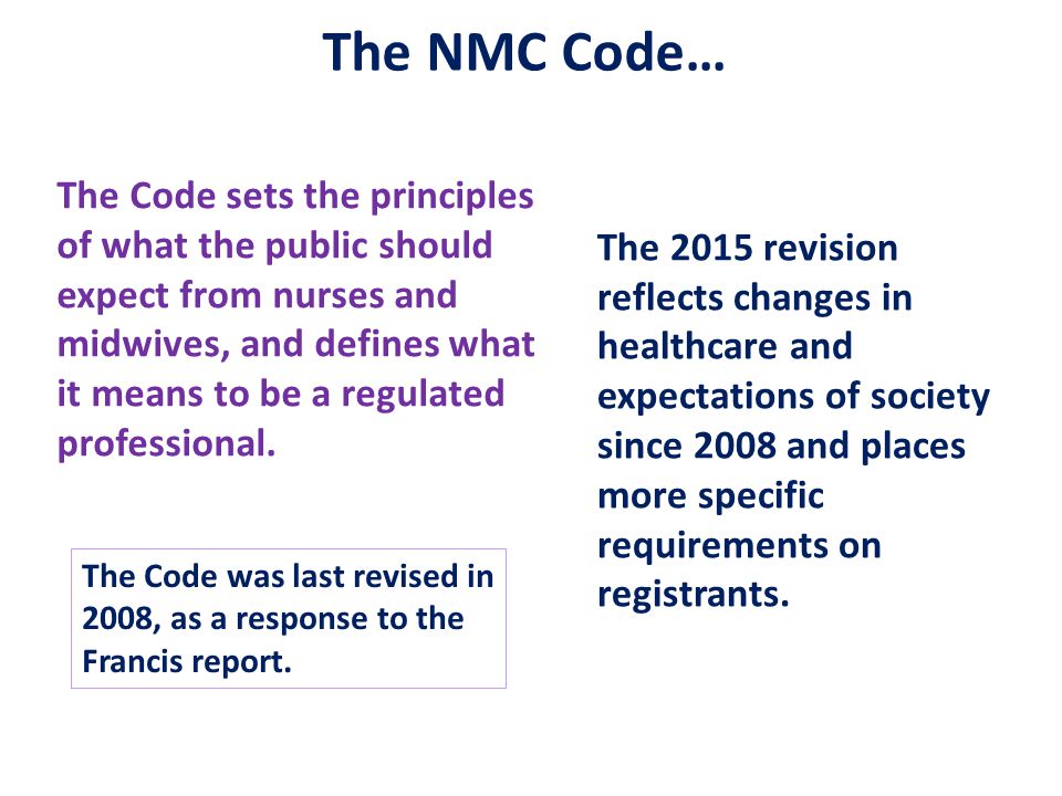 The NMC Code…