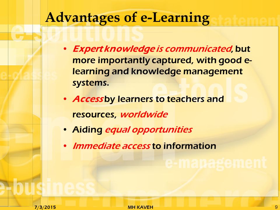 Advantages and disadvantages of E-learning technology in higher... |  Download Table