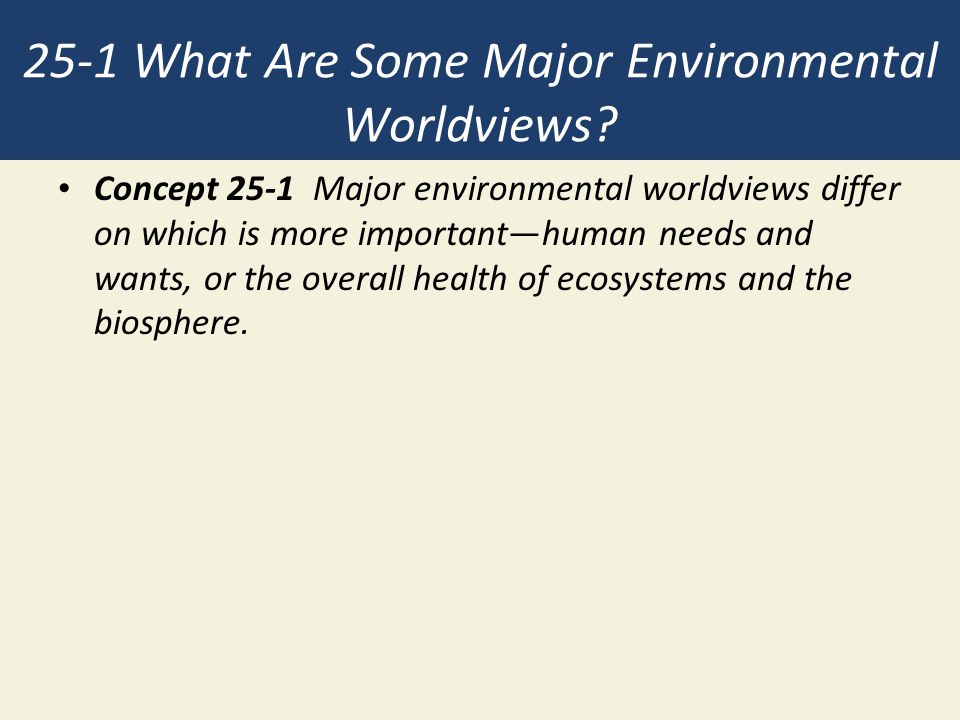 25-1 What Are Some Major Environmental Worldviews