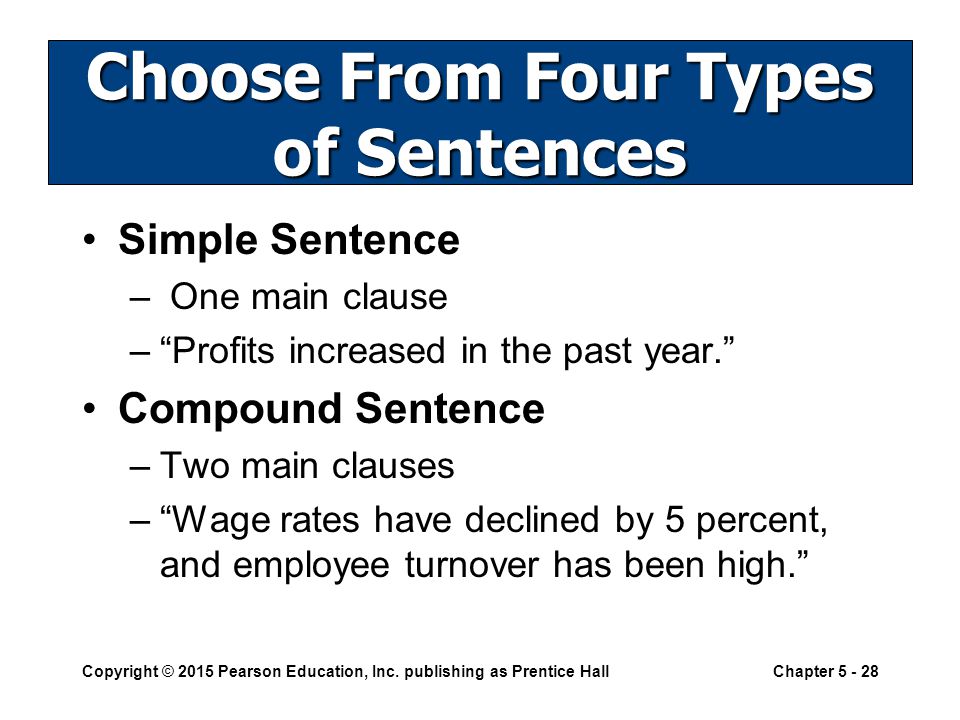 Choose From Four Types of Sentences