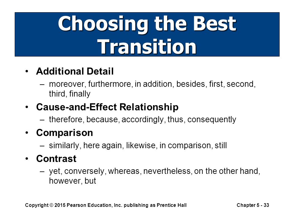 Choosing the Best Transition
