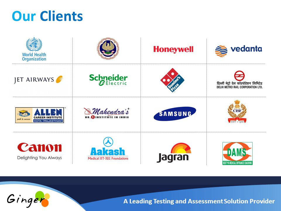 Our Clients A Leading Testing and Assessment Solution Provider