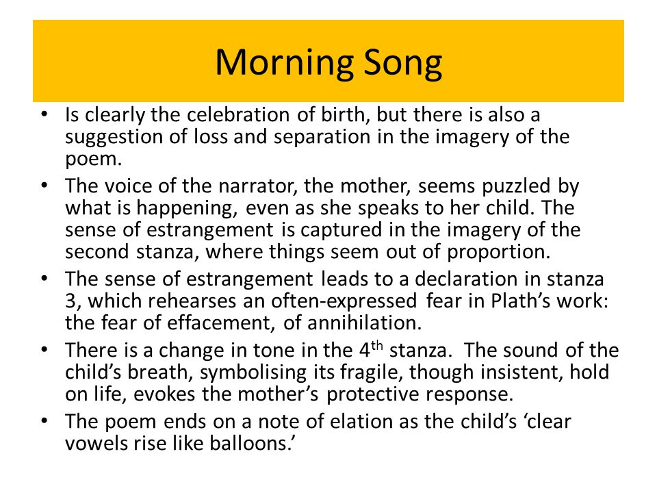 morning song analysis line by line