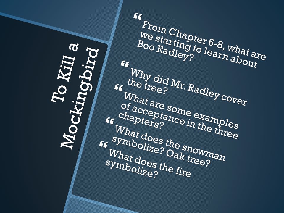 From Chapter 6-8, what are we starting to learn about Boo Radley