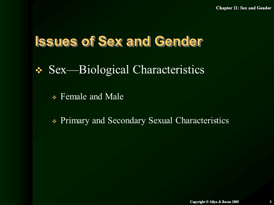 Issues of Sex and Gender