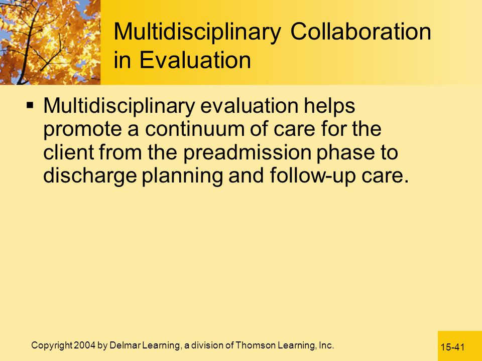 Multidisciplinary Collaboration in Evaluation