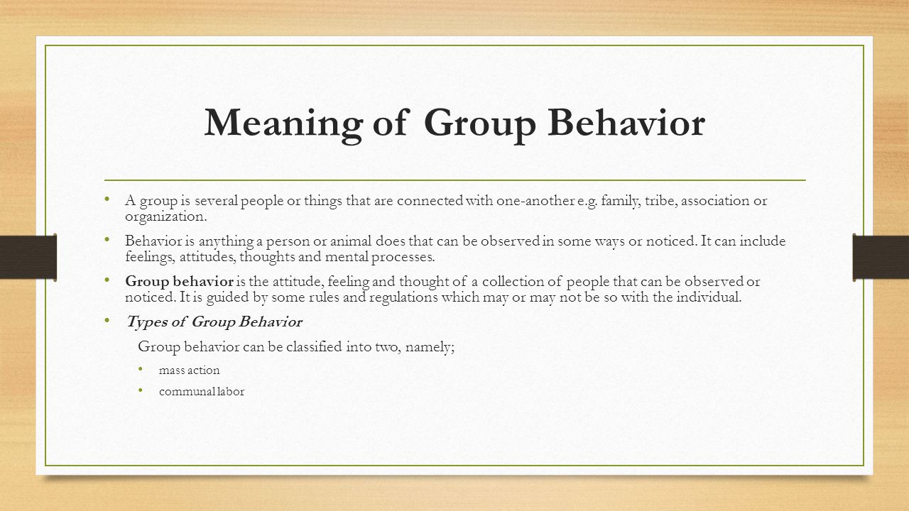 Meaning of Group Behavior