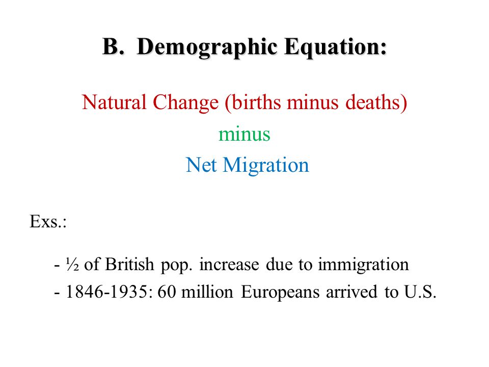 B. Demographic Equation: