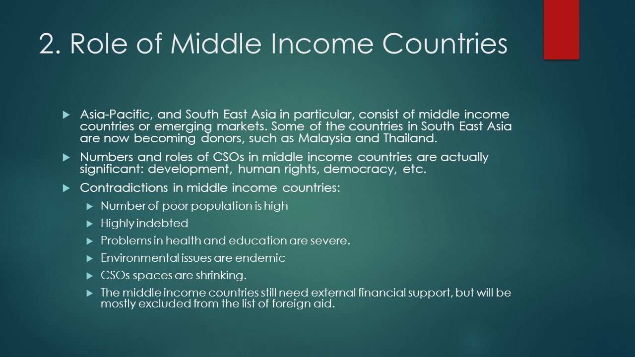 2. Role of Middle Income Countries