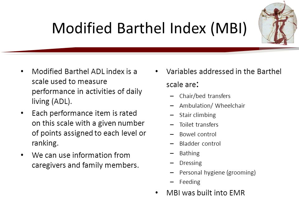 Modified Barthel Index (MBI)