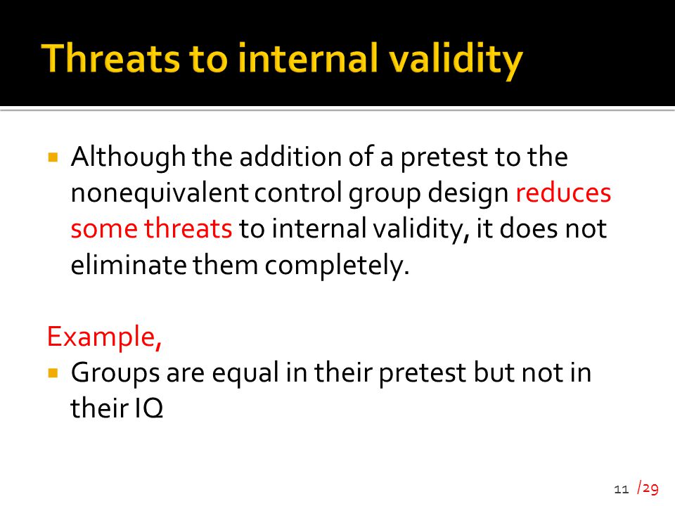 Threats to internal validity