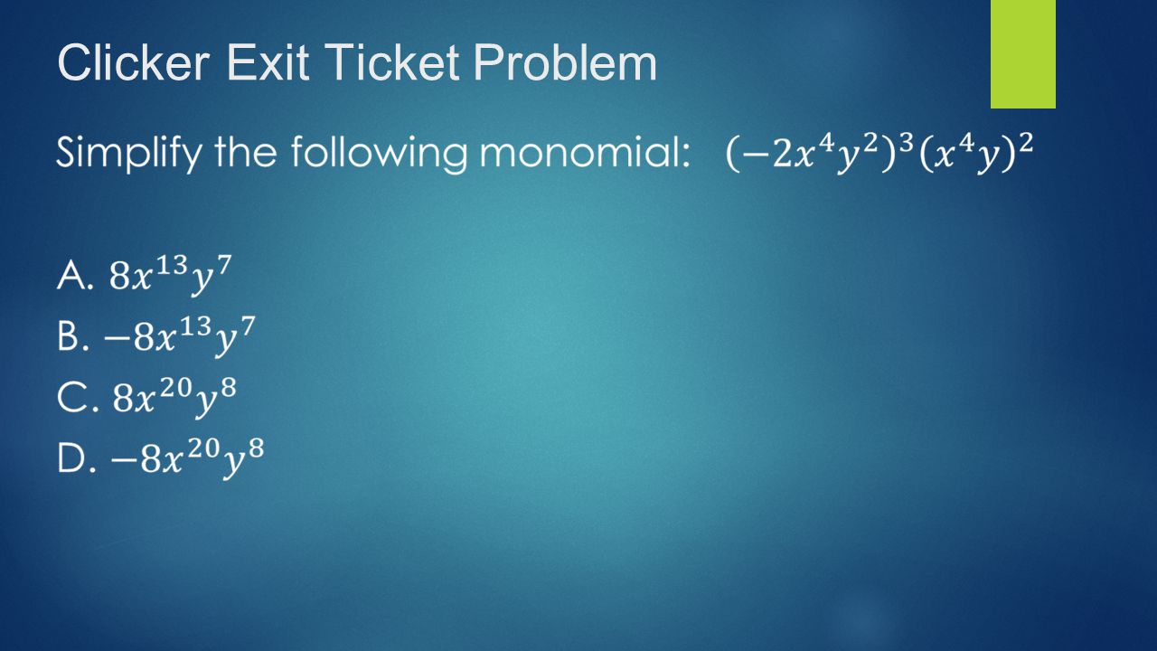 Clicker Exit Ticket Problem