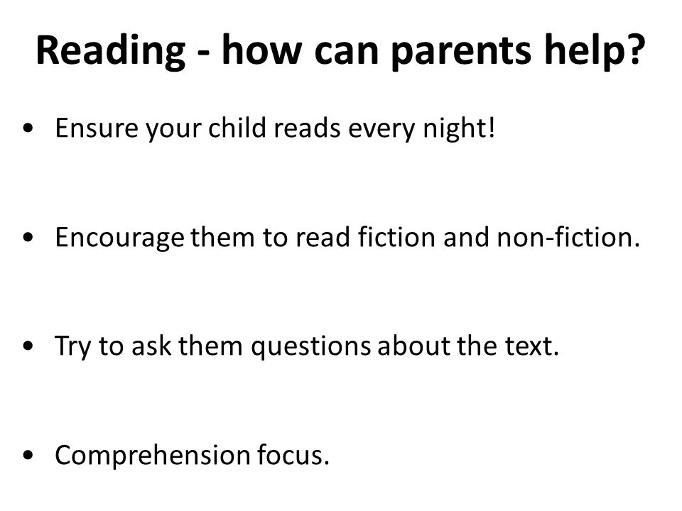 Reading - how can parents help
