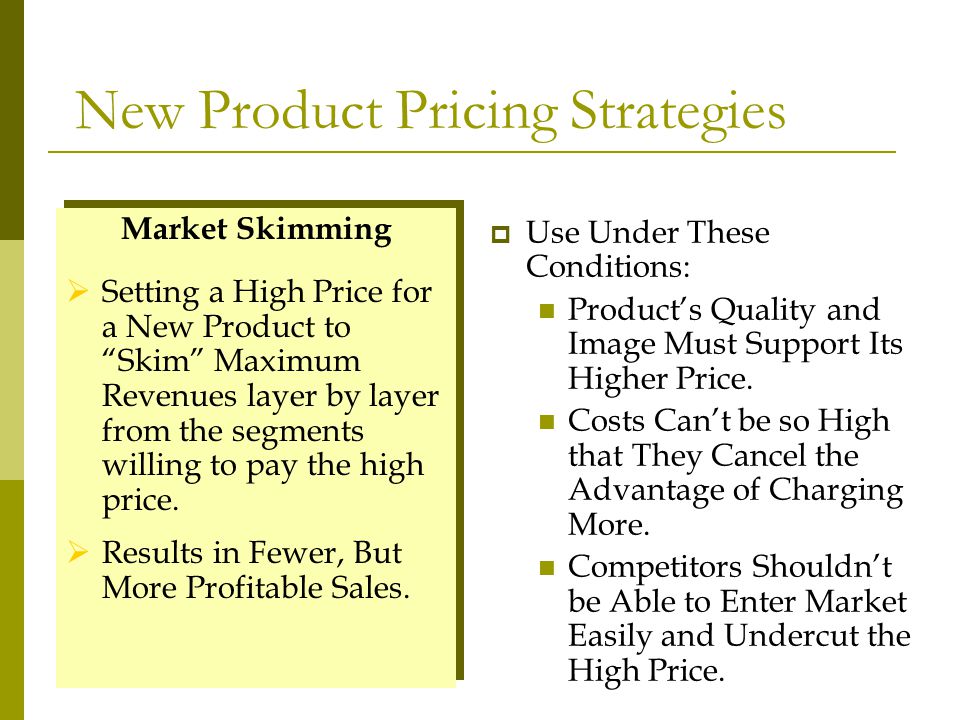 New Product Pricing Strategies