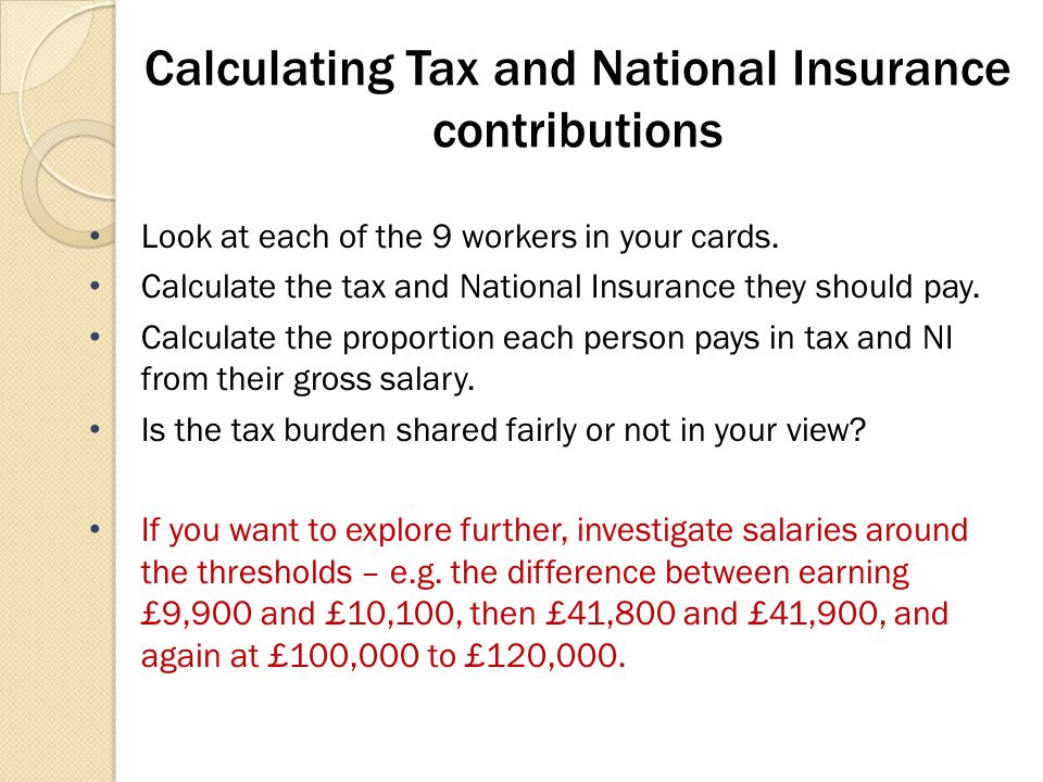 Tax and National Insurance - ppt video online download