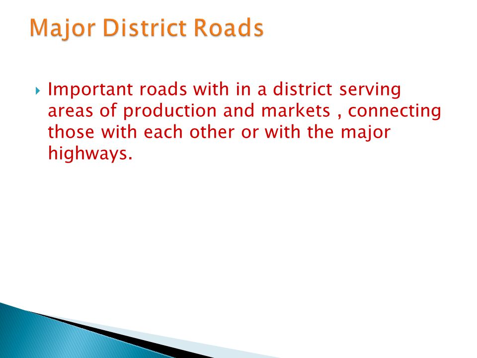 Major District Roads