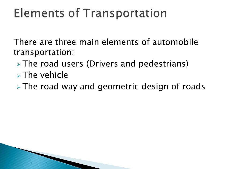 Elements of Transportation