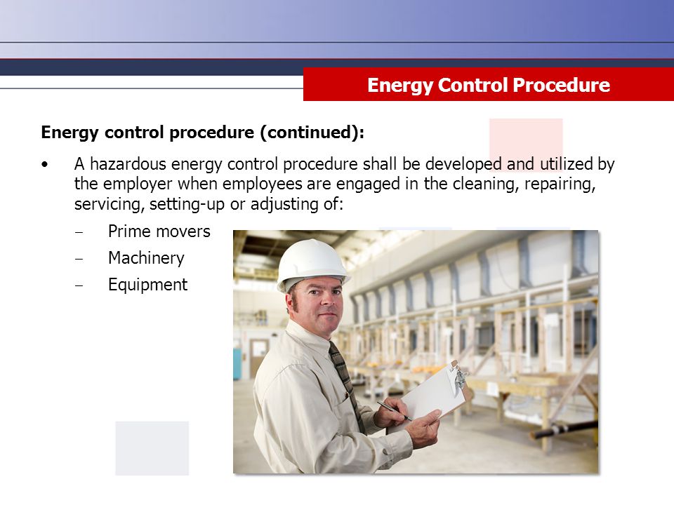 Energy Control Procedure