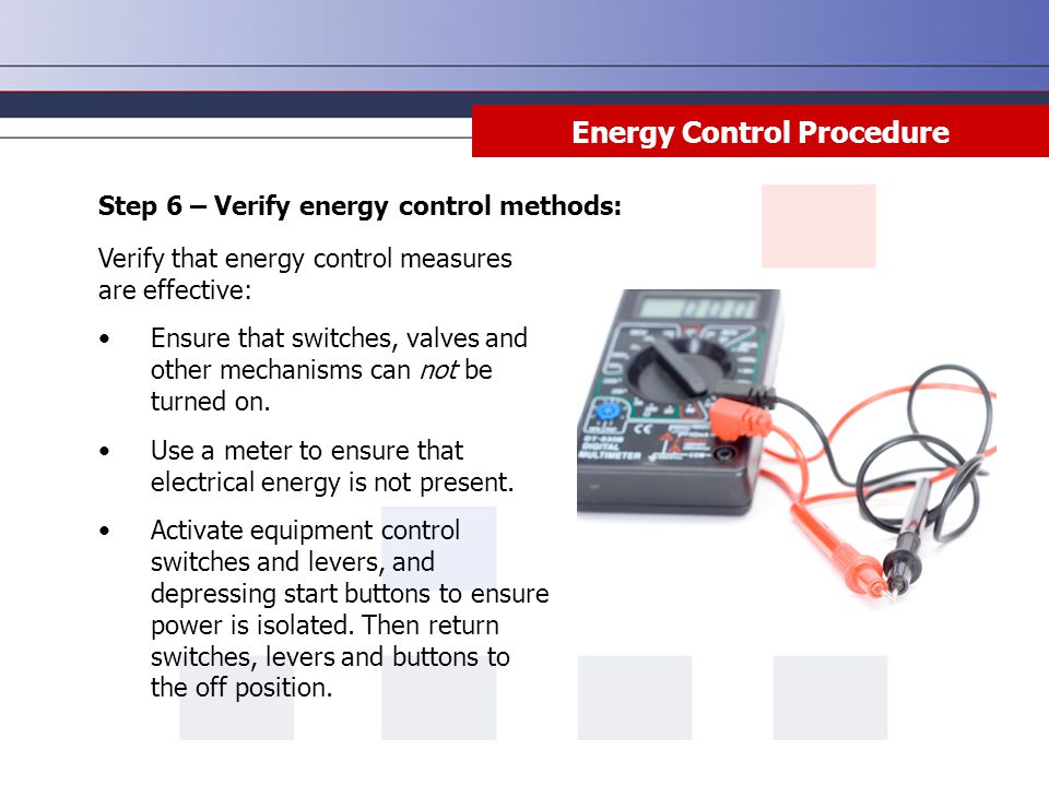 Energy Control Procedure