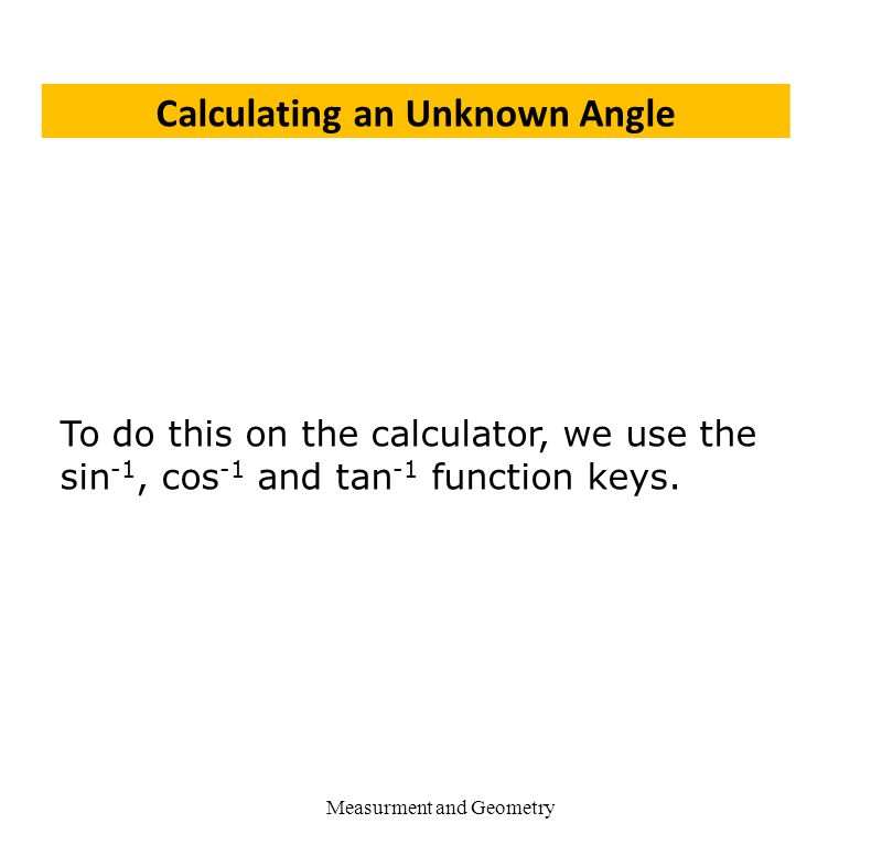 Calculating an Unknown Angle