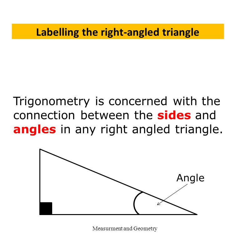 Labelling the right-angled triangle