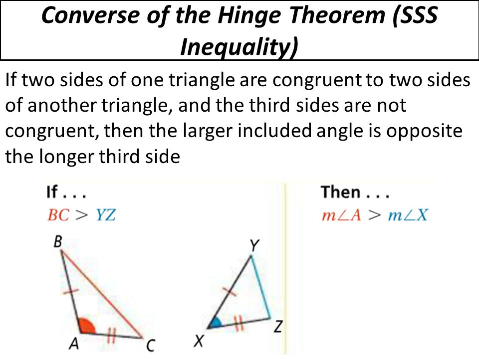 converse of hinge theorem or sss inequality theorem