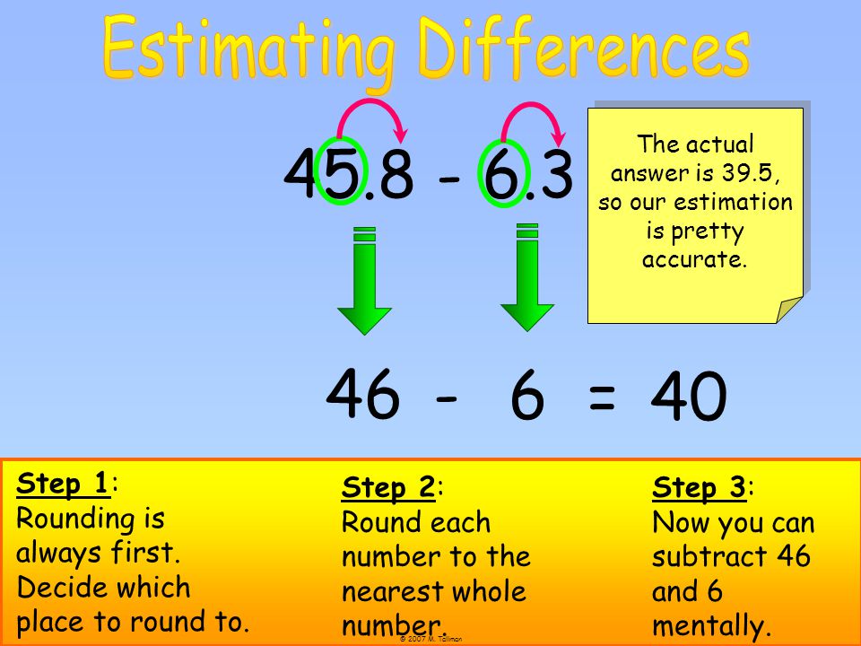 = 40 Estimating Differences