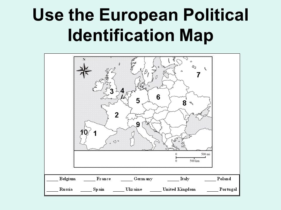 Use the European Political Identification Map