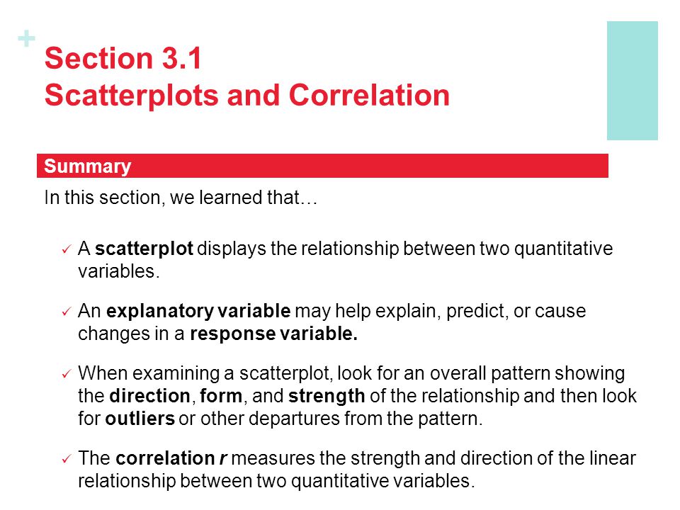Section 3.1 Scatterplots and Correlation