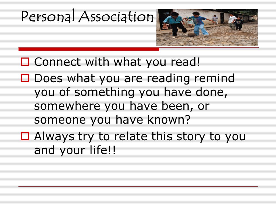 Personal Association Connect with what you read!