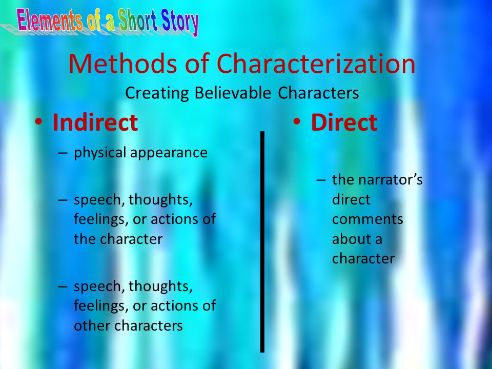 Methods of Characterization Creating Believable Characters