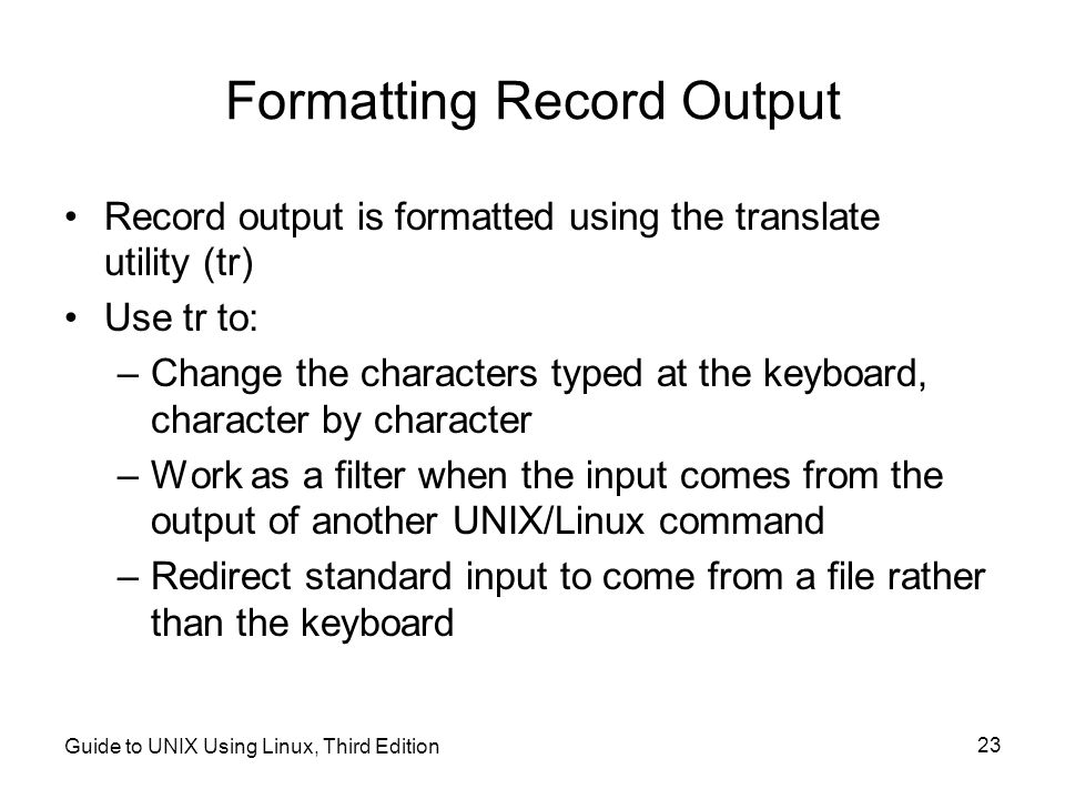 Formatting Record Output
