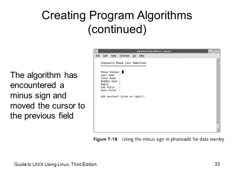 Creating Program Algorithms (continued)