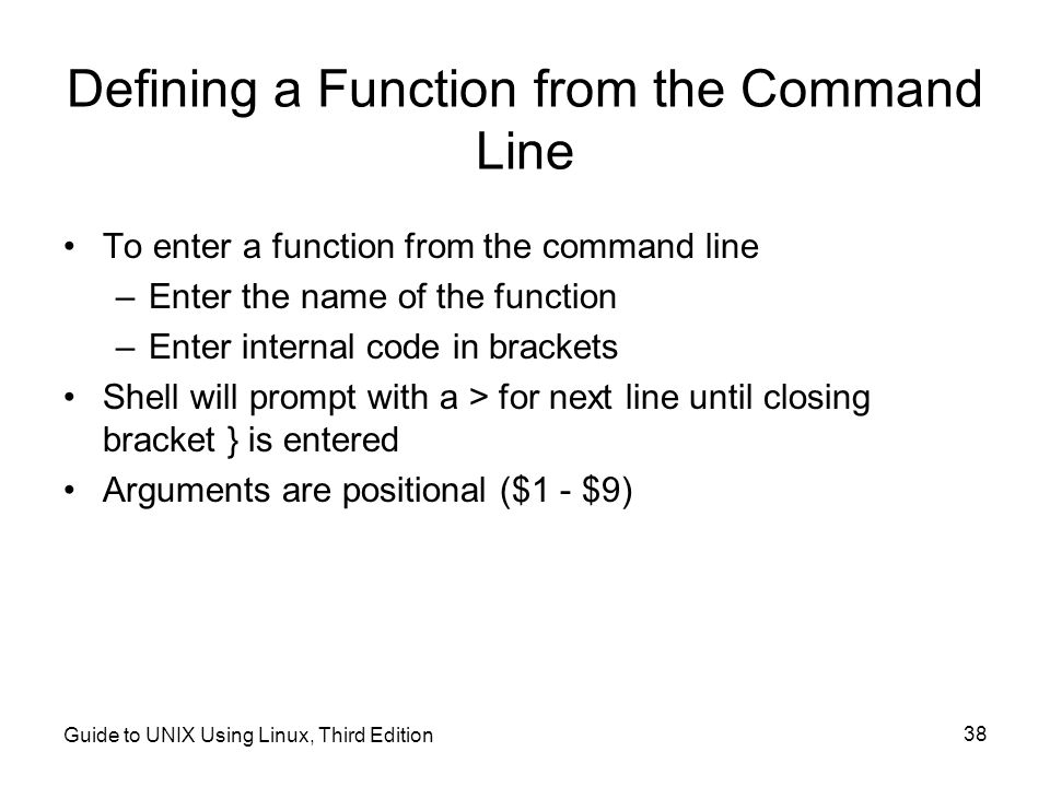 Defining a Function from the Command Line