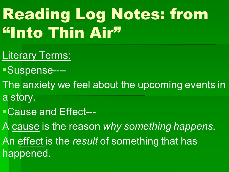 Reading Log Notes: from Into Thin Air
