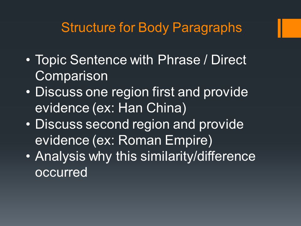 Structure for Body Paragraphs