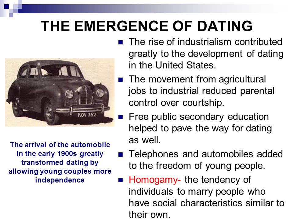 THE EMERGENCE OF DATING