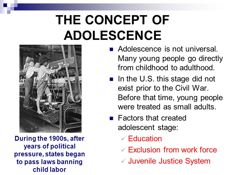 THE CONCEPT OF ADOLESCENCE