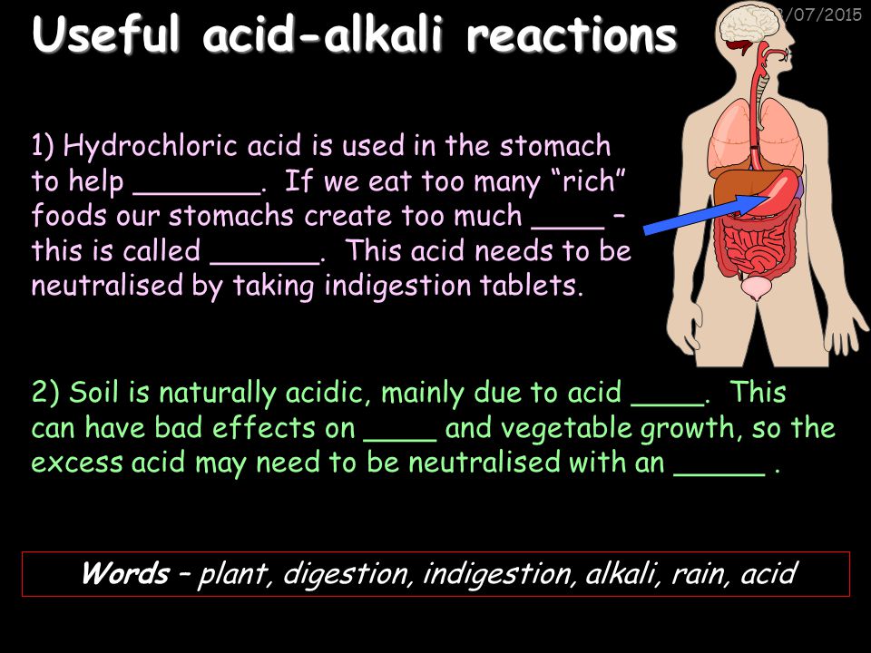 Useful acid-alkali reactions