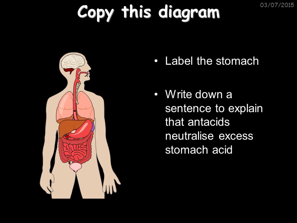 Copy this diagram Label the stomach