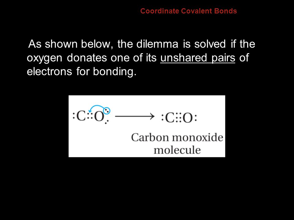 Coordinate Covalent Bonds