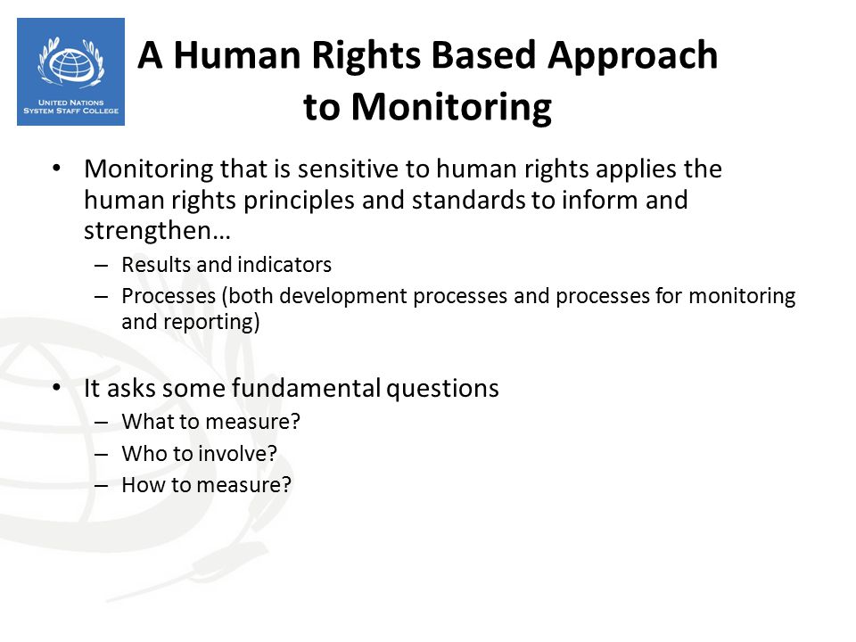 A Human Rights Based Approach to Monitoring