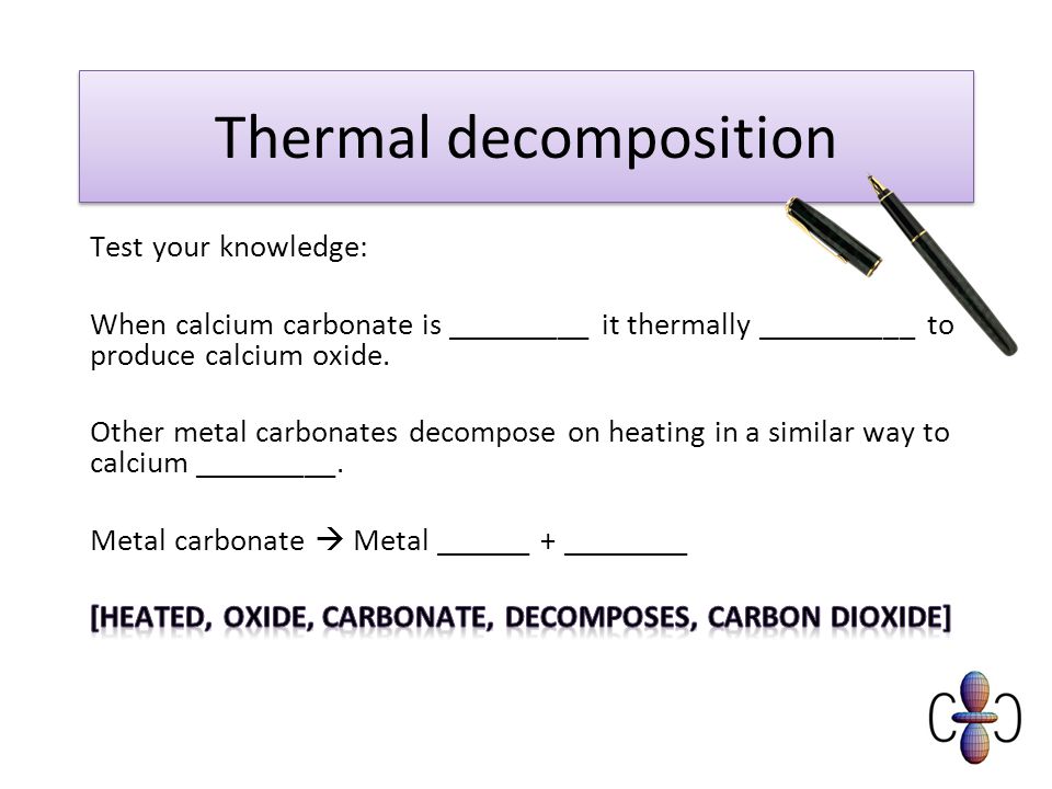 heating calcium carbonate