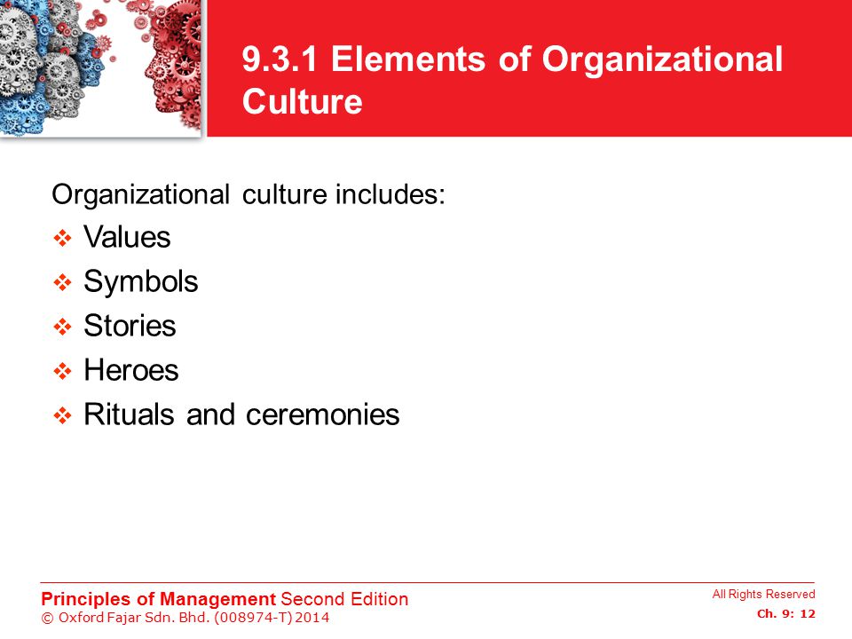 9.3.1 Elements of Organizational Culture
