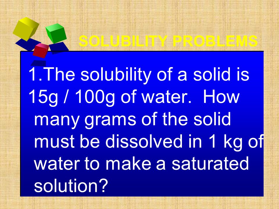 1.The solubility of a solid is